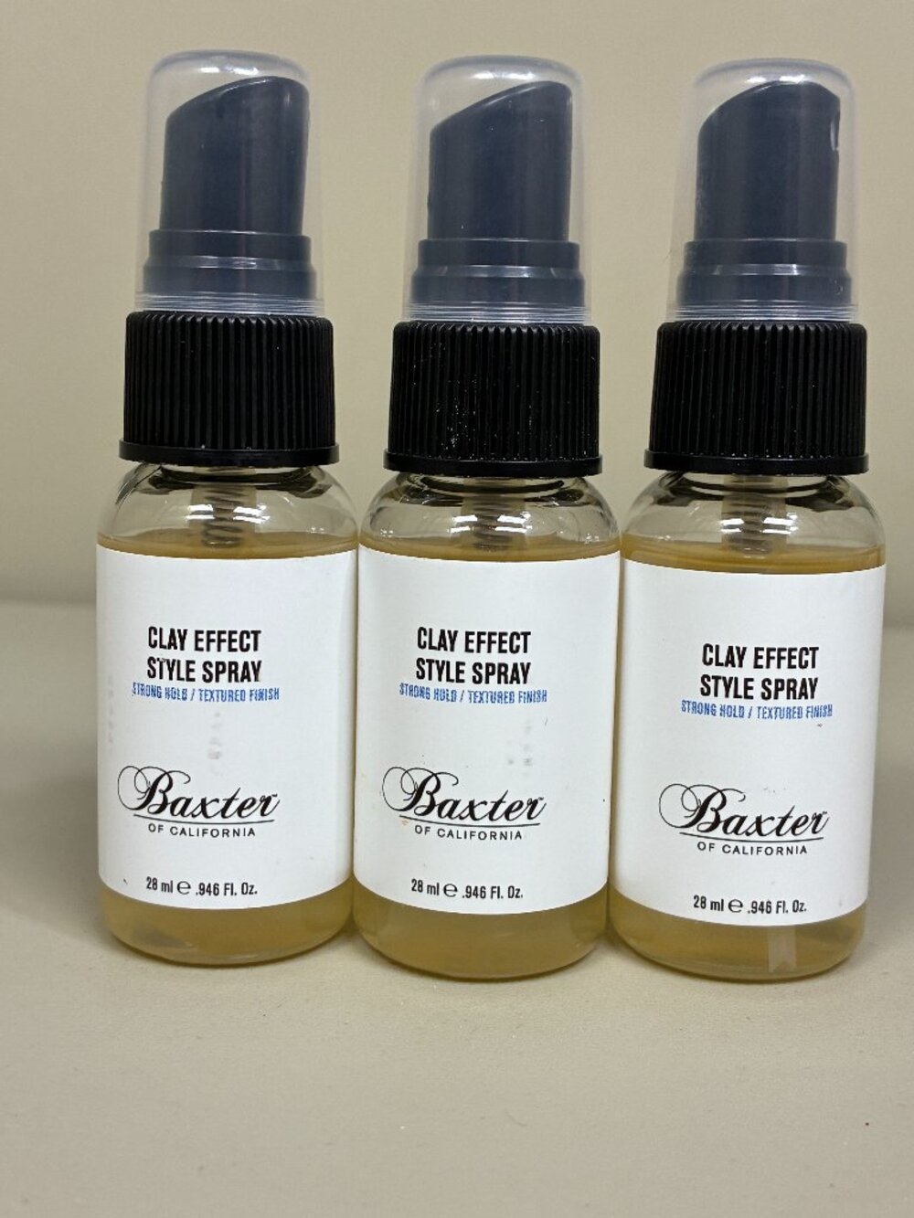 Lot of 3 Baxter of California Clay Effect Style Spray 1oz Travel Size Strong Hol